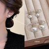 Pendientes de perlas planas con diseño de pan al vapor, de estilo francés, retro, exquisitos y coloridos, para niñas, con un temperamento suave y un nicho ligero, de lujo, combinables con todo.