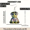 Pendientes de Acrílico 2D de Gato Negro Enojado Más Vendidos Transfronterizos, Pendientes Versátiles con Nuevo Diseño Lindo y Creativo