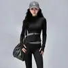 Conjunto de Yoga de Dos Piezas para Mujer con Cuello Alto, Chaqueta Corta de Fitness, Pantalones Deportivos Ajustados de Cintura Alta para Glúteos de Durazno, Traje Deportivo