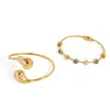 Joyería de Diseño Personalizado Transfronteriza, Elegante Pulsera Asimétrica de Acero Inoxidable con Símbolo Yin-Yang y Forma de Gota de Agua, Grande y Ovalada