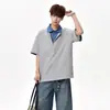 Polo Color Block de Verano 2026 con Media Cremallera y Manga Corta para Hombres y Mujeres, Sencillo y Sofisticado, Casual y Versátil para el Trabajo