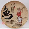 Cesta de tamizado tejida de bambú pintada a mano adorno de pintura decoración colgante de restaurante colador de arroz decoración de pared colgante de pared pastoral rural colgante de granja pintura colgante de granja borracho