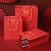 Bolsa de Regalo Roja China para Festival de Año Nuevo Retro, Bolsa de Papel, Empaque de Mano de Alta Gama para Dulces y Recuerdos Infantiles