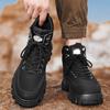 Sapatos masculinos outono antiderrapante resistente ao desgaste trabalho ao ar livre de cano alto sapatos de ferramentas ao ar livre amarelo novo esporte masculino botas martin