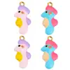Acero Inoxidable Dopamina Colorido Hipocampo Tridimensional Gota de Aceite Colgante DIY Pendientes Hechos a Mano Collar Accesorios de Joyería
