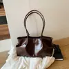Bolso Transfronterizo de Color Sólido de Un Hombro de Cuero Aceitado y Encerado de Gran Capacidad para Mujer Bolso Tote 2026 Nuevo Bolso Casual para el Trabajo