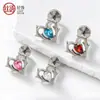 Stud Corazón de Espina de Aleación de Titanio F136 con Zirconia 5A Cabezal de Repuesto Stud para Labio Stud para Cartílago Auricular Joyería para Perforación