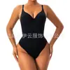 Lencería de tirantes de venta caliente transfronteriza con almohadillas en el pecho y cordón en la espalda, body ajustado ajustable, control de abdomen, levantamiento de glúteos, modelado corporal