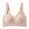 Alças Largas em Estilo Escada de Levanta Duplo 10A Antibacteriano Sustentação Anti-queda Coleta Seios Laterais Bojos Sem Deslocamento Lingerie Sem Costura