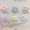 Tecido Flor Feita à Mão Acessórios DIY Lantejoulas Xadrez Flores Acessórios de Roupa Infantil Lantejoulas em Forma de Pêssego Cinco Pétalas
