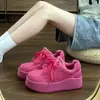 Zapatillas Amarillas de Moda para Mujer, Nuevas de Otoño 2026 Dopamina con Suela Gruesa para Aumentar Altura, Zapatos Casuales, Moda Estilo Ins