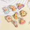 Divertida Serie de Caricaturas Capibara Insignia Metálica Pintada Globo Lindo Creativo Regalo Broche de Animal para Coche