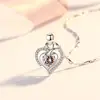 Pingente Diamante Coração de Amor Estilo Coreano Romântico Cortesia Doce Confissão Conjunto de Pingentes Zircônia Coração Colar Clavícula