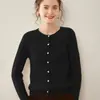 Cárdigan de Punto Trenzado para Mujer Suéter de Cuello Redondo 2026 Otoño Nuevo Primavera Invierno Corto Color Sólido Ropa Exterior de Punto