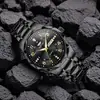 Reloj Digital de Negocios para Hombre Rombo Exportación Extranjera Calendario Doble Chino e Inglés Luminoso Impermeable Correa de Acero Reloj No Mecánico