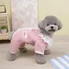 Ropa para Perros y Mascotas con Clip para Correa, Chaqueta de Algodón de Invierno para Cachorros Teddy, Perros Pequeños y Gatos, con Cuello Floral y Diseño de Cuatro Patas