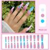 Unhas Vestíveis Estilo Ins Transfronteiriço Puro Desejo Fosco Mate Impressão 3D Unhas Vestíveis Unhas de Manicure Longas