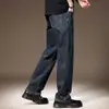 Jeans vintage de pierna ancha de alta gama italianos para hombre, nuevo estilo de primavera, corte recto holgado, pantalones largos casuales modernos de talla grande