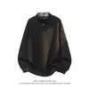 Sudadera de Punto con Cuello Alto a Cuadros Vintage para Hombre, Nueva Colección Otoño 2026, Talla Grande, Holgada, Moderna, Casual, Top de Manga Larga