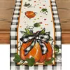 Camino de mesa de Halloween más vendido de Temu transfronterizo, mantel decorativo navideño de lino, alfombrilla de té de gama alta para mueble de TV