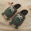 Pantuflas de Algodón Garra de Tigre para Mujer Invierno Dibujos Animados Lindas Interior Hogar Pareja Estudiante Antideslizantes Cálidas Talón de Bolsa Zapatos de Algodón para Hombre