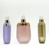Botella Plana Redonda para Protector Solar 30ml 50ml Botella para Crema Protectora Empaque para Limpiador Facial Set de Botellas Vacías para Viaje Botella con Dispensador