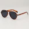 Oleo Espejo Sapo Estampado Leopardo Retro Nuevo Montura Grande Sesión de Fotos Callejeras Gafas de Sol para Conducir Gafas de Sol para Caminar en la Costa