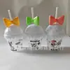 Taza de Popote Caricatura Temática de Fútbol, Disponible en Múltiples Colores, Capacidad de 300ml, con Lindo Diseño de Corona y Moño