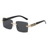 2023 Nuevo Transfronterizo Retro Metal Corte de Borde Gafas de Sol para Hombre Modernas Anti-UV Gafas de Sol de Alta Gama Europeas y Americanas