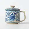 Caneca Ruyao, Caneca de Cerâmica de Aparência Sofisticada com Tampa, Copo de Água para Escritório, Lembrança de Água Potável para Casa, Uso Pessoal