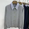Cardigan de Punto a Rayas con Cuello Solapa, Estilo Nuevo Primavera 2026 para Mujer, Suéter Corto de Moda Europea para Mujer, Moderno y Versátil