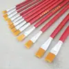 Pincéis de Nylon Vermelho para Pintura a Óleo, Conjunto de Pincéis para Tinta Guache Acrílica, Pincéis Criativos para Grafite no Atacado