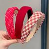 Diadema Estilo Tweed Cabeza Roja Diadema de Año Nuevo Ramillete de Pelo Pasador de Ala Ancha Pasador Pequeño Diadema para Mujer Nuevo Otoño e Invierno 2024