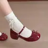 Zapatos de Salón Individuales Bajos de Ballet Francés Suave para Mujer, Estilo Nuevo de Verano 2026, para Combinar con Faldas, Zapatos Mary Jane Retro de Tacón Grueso