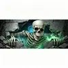 Banner de Garaje de Halloween Decoración de Puerta Tela Colgante Calabaza de Terror Bruja Calavera Fondo de Fiesta Transfronterizo En Stock Fábrica