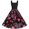 Vestido sin mangas estampado estilo Hepburn retro europeo y americano con explosiones de Amazon (9296#)