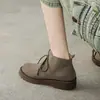 Botas de tornozelo com cadarço super confortáveis para mulheres 2026 Outono botas simples salto grosso sola grossa e botas de tornozelo estilo britânico retrô botas Martin