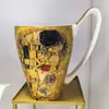 Taza de gran capacidad, taza de café creativa para el hogar, taza de agua para pareja, taza de cerámica de estilo europeo, taza de porcelana de hueso artística simple y ligera de lujo