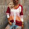 Transfronterizo Otoño e Invierno 2025 Nuevo Suéter Cardigan con Lazada Estilo Europeo y Americano Manga Larga Bloques de Color Abrigo de Mujer