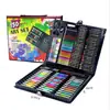 Directo del fabricante: Plumones de acuarela 145 juego de pinceles para niños, pinceles, crayones, pasteles al óleo, caja de regalo de material de arte para estudiantes