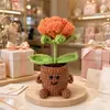 Adorno de Planta en Maceta Rosa Tejido a Mano Lindo con Manos y Pies Flor de Hilo Maceta Muñeca Decoración Creativa de Escritorio