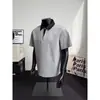 Camisa Polo Falsa de Dos Piezas de Manga Corta Transfronteriza para Hombre, Camiseta de Verano Estilo Americano con Retazos y Cuello Campana, Top de Manga Media Pesado Fresco y Elegante