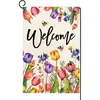 Venta al por mayor de fabricantes Banderas de Pascua para jardín transfronterizas con diseños de conejo y huevo para decoración de fondo de jardín y exterior