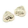 Botones Metálicos Cosidos a Mano con Diseño de Corazón en Rejilla de 18/22 mm para Trajes Casuales, Botones de Corazón de Aleación de Zinc con Base Alta