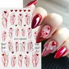 Pegatinas de Uñas Artísticas Nuevas Transfronterizas Día de San Valentín Dibujos Animados Corazón Rojo Romántico Rama Pegatinas Adhesivas para Uñas Venta al por Mayor