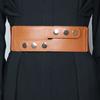 Cinturón ancho de alta gama para mujer, decorativo, de moda, elástico, negro, con sello de cintura para mujer, con accesorios de moda, abrigo exterior.