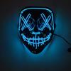 Los fabricantes ofrecen máscara luminosa en forma de V para Halloween, evento de fiesta aterrador de terror, máscara luminosa LED de calavera.
