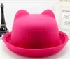 Chapéu de Orelha de Gato Estilo Coreano 2020 Chapéu de Lã Feminino Outono e Inverno Chapéu de Feltro Curvado Cúpula de Urso