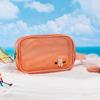 Bolsa de Mão Vazada em Malha, Grande Capacidade, Portátil, Bolsa de Praia Fashion, Bolsa de Viagem para Produtos de Higiene Pessoal e Cuidados com a Pele
