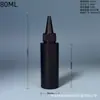 Botella de HDPE Negra Bloqueadora de Luz de Hombro Plano para Esmalte de Uñas Gel Gel UV Gel AB Botella Exprimible con Boquilla Puntiaguda del Fabricante en Stock